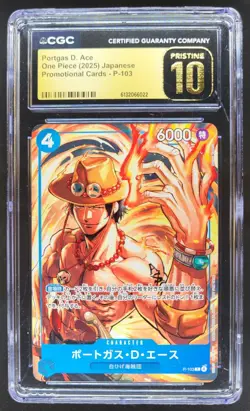 2025 ONE PIECE JP PORTGAS D. ACE PROMO P-103 CGC 10 PRISTINE A PT - Image 1