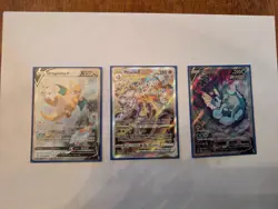 pokemon cards full art Dragonite, Mewtwo, Vaporeon in sleeves. Near mint. - Image 1