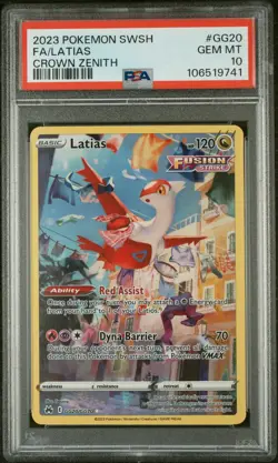 PSA 10 GEM MINT 2023 POKEMON SWORD AND SHIELD CROWN ZENITH #GG20 FA/LATIAS - Image 1
