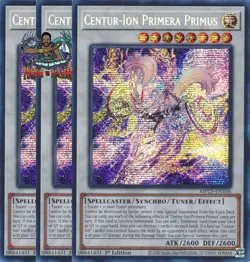 Yugioh! 3x Centur-Ion Primera Primus MP25-EN106 Prismatic Secret Rare 1st Ed NM - Image 1