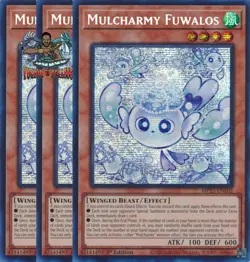 Yugioh! 3x Mulcharmy Fuwalos MP25-EN102 Prismatic Secret Rare 1st Ed NM - Image 1