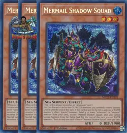 Yugioh! 3x Mermail Shadow Squad MP25-EN101 Prismatic Secret Rare 1st Ed NM - Image 1