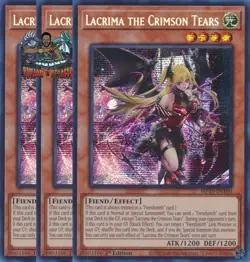 Yugioh! 3x Lacrima the Crimson Tears MP25-EN100 Prismatic Secret Rare 1st Ed NM - Image 1