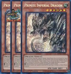 Yugioh! 3x Primite Imperial Dragon MP25-EN099 Prismatic Secret Rare 1st Ed NM - Image 1