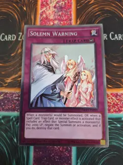 Yugioh Solemn Warning NKRT-EN035 Platinum Rare Limited Near Mint - Image 1