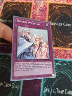 Yugioh Solemn Warning NKRT-EN035 Platinum Rare Limited Near Mint - Image 2