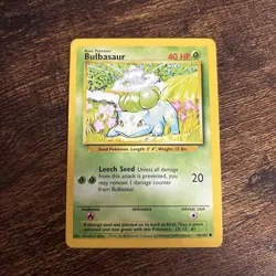 BULBASAUR 44/102 BASE SET UNLIMITED NM Pokemon TCG Card - Image 1