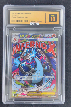 Pokemon Card Korean Mega Dream Mega Charizard X ex M2a 223/193 MA CTG 10 - Image 1
