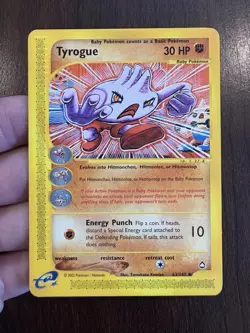 Pokemon TCG Tyrogue Aquapolis 63/147 Regular Card LP Komiya Art - Image 1