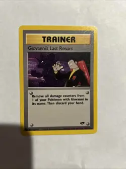Giovanni's Last Resort 105/132 Gym Challenge Rare Pokemon Trainer Card 1995 MP - Image 1