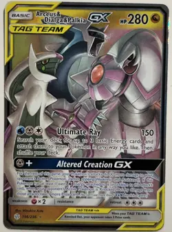 Arceus & Dialga & Palkia GX 156/236 Pokemon Tag Team Cosmic Eclipse Card NM - Image 1
