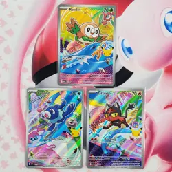 Rowlett 043 + Litten 044 + Popplio 045 - First Partner Pokemon Cards - #L686 - Image 1