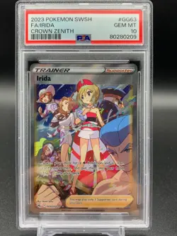 Pokemon Card PSA 10 Irida Full Art Crown Zenith FA Full Art GG63/GG70 2023 - Image 1