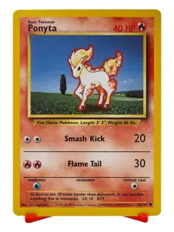 Pokemon Ponyta 60/102 Base Set 1999 WOTC Vintage TCG Card NM LP - Image 1