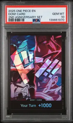 2025 ONE PIECE ENGLISH VERSION 2ND ANNIVERSARY SET DON!! CARD PSA 10 - Image 1