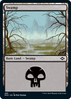 [4x] Swamp (486) - Foil Etched Near Mint, English Modern Horizons 2 Extras MTG M - Image 1