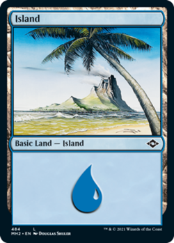 [4x] Island (484) - Foil Etched Near Mint, English Modern Horizons 2 Extras MTG - Image 1
