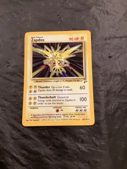 2000 Pokemon Base Set 2 - #20/130 Zapdos Holo (Rare) EX/MT - Image 1