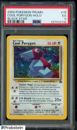 2000 Pokemon Promo Black Star #15 Cool Porygon Holo PSA 5 EX - Image 1