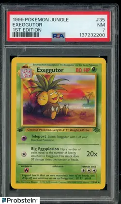 1999 Pokemon Jungle 1st Edition #35 Exeggutor PSA 7 NM - Image 1