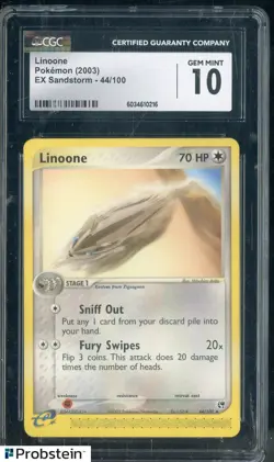 2003 Pokemon EX Sandstorm #44 Linoone CGC 10 GEM MINT - Image 1