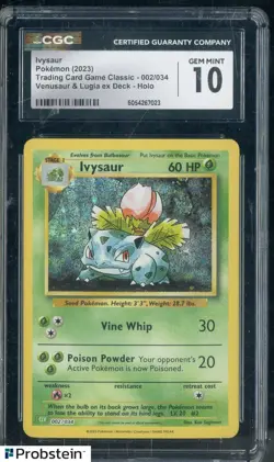 2023 Pokemon TCG Classic Venusaur & Lugia ex Deck #002 Ivysaur CGC 10 GEM MINT - Image 1