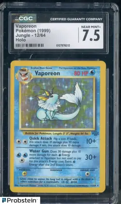 1999 Pokemon Jungle #12 Vaporeon Holo CGC 7.5 NM+ - Image 1