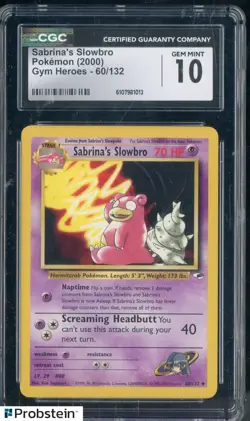 2000 Pokemon Gym Heroes #60 Sabrina's Slowbro CGC 10 GEM MINT - Image 1