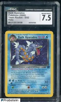 2000 Pokemon Team Rocket #8 Dark Gyarados Holo CGC 7.5 NM+ - Image 1