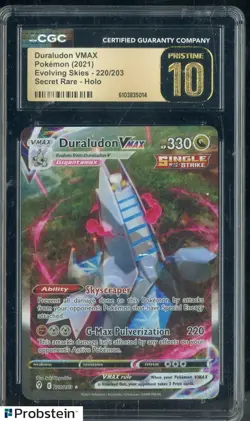 2021 Pokemon Evolving Skies Secret Rare #220 Duraludon VMAX CGC 10 PRISTINE - Image 1
