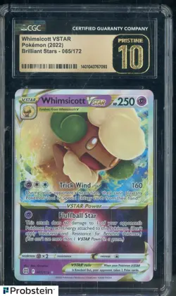 2022 Pokemon Brilliant Stars #065 Whimsicott VSTAR CGC 10 PRISTINE - Image 1