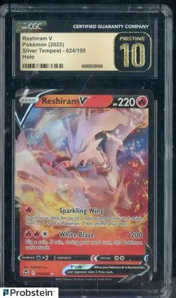 2022 Pokemon Silver Tempest #024 Reshiram V Holo CGC 10 PRISTINE - Image 1