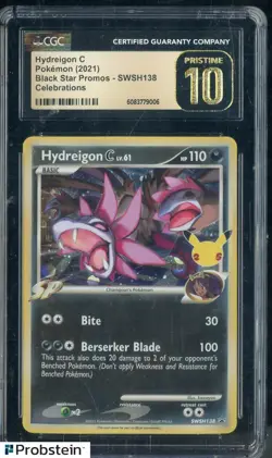 2021 Pokemon BSP Celebrations #SWSH138 Hydreigon C CGC 10 PRISTINE - Image 1