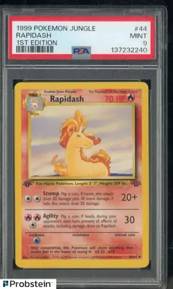1999 Pokemon Jungle 1st Edition #44 Rapidash PSA 9 MINT - Image 1