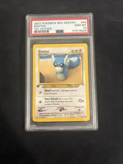 Pokemon TCG Dratini Card #63/105 1st Edition Neo Destiny PSA 10 Gem Mint - Image 1