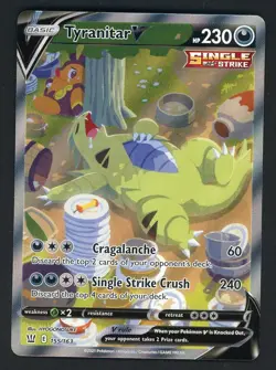2021 Pokemon SWSH Battle Styles #155 Full Art Tyranitar V - Image 1