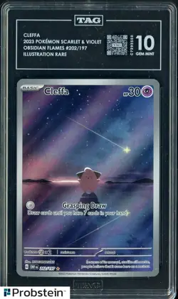 2023 Pokemon OBF EN Illustration Rare #202 Cleffa TAG 10 GEM MINT - Image 1