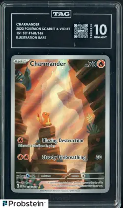 2023 Pokemon MEW EN Illustration Rare #168 Charmander TAG 10 GEM MINT - Image 1