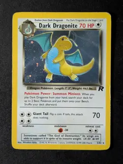 2000 Pokemon DARK DRAGONITE #5/82 Team Rocket Cosmos Holo Rare English - Image 1