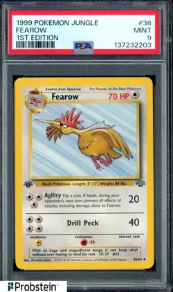 1999 Pokemon Jungle 1st Edition #36 Fearow PSA 9 MINT - Image 1