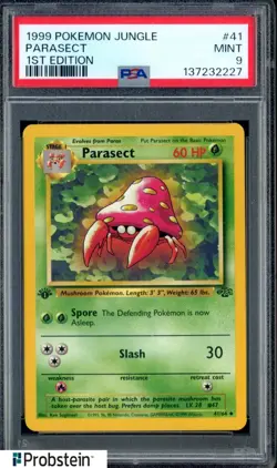 1999 Pokemon Jungle 1st Edition #41 Parasect PSA 9 MINT - Image 1