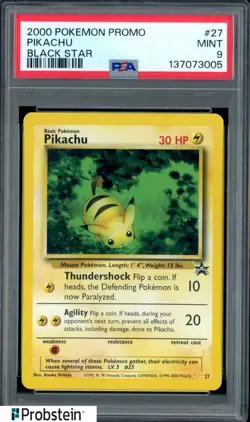 2000 Pokemon Promo Black Star #27 Pikachu PSA 9 MINT - Image 1