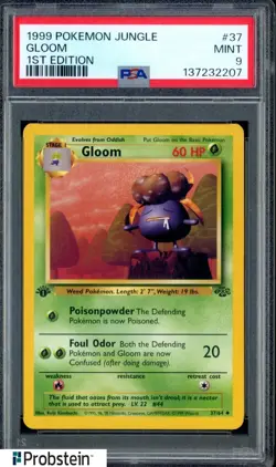 1999 Pokemon Jungle 1st Edition #37 Gloom PSA 9 MINT - Image 1