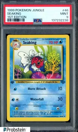 1999 Pokemon Jungle 1st Edition #46 Seaking PSA 9 MINT - Image 1