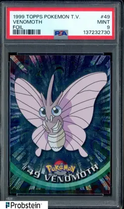 #2 1999 Topps Pokemon TV Foil #49 Venomoth PSA 9 MINT - Image 1