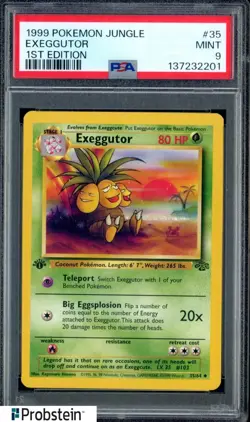 1999 Pokemon Jungle 1st Edition #35 Exeggutor PSA 9 MINT - Image 1