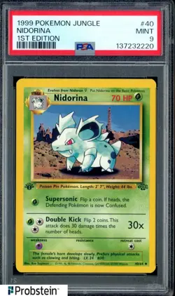1999 Pokemon Jungle 1st Edition #40 Nidorina PSA 9 MINT - Image 1