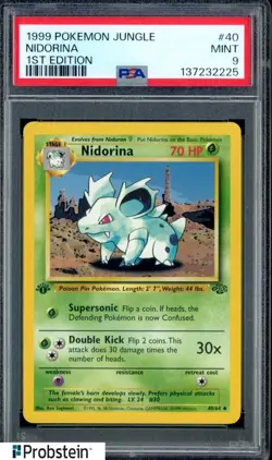 #1 1999 Pokemon Jungle 1st Edition #40 Nidorina PSA 9 MINT - Image 1