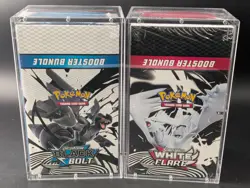 2x Pokemon Black Bolt White Flare Sealed Booster Bundle Display Case W/Acrylic - Image 1