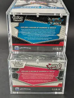 2x Pokemon Black Bolt White Flare Sealed Booster Bundle Display Case W/Acrylic - Image 3